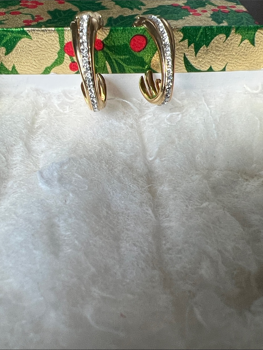 Rose Gold Crystal-Accented Hoop Earrings
